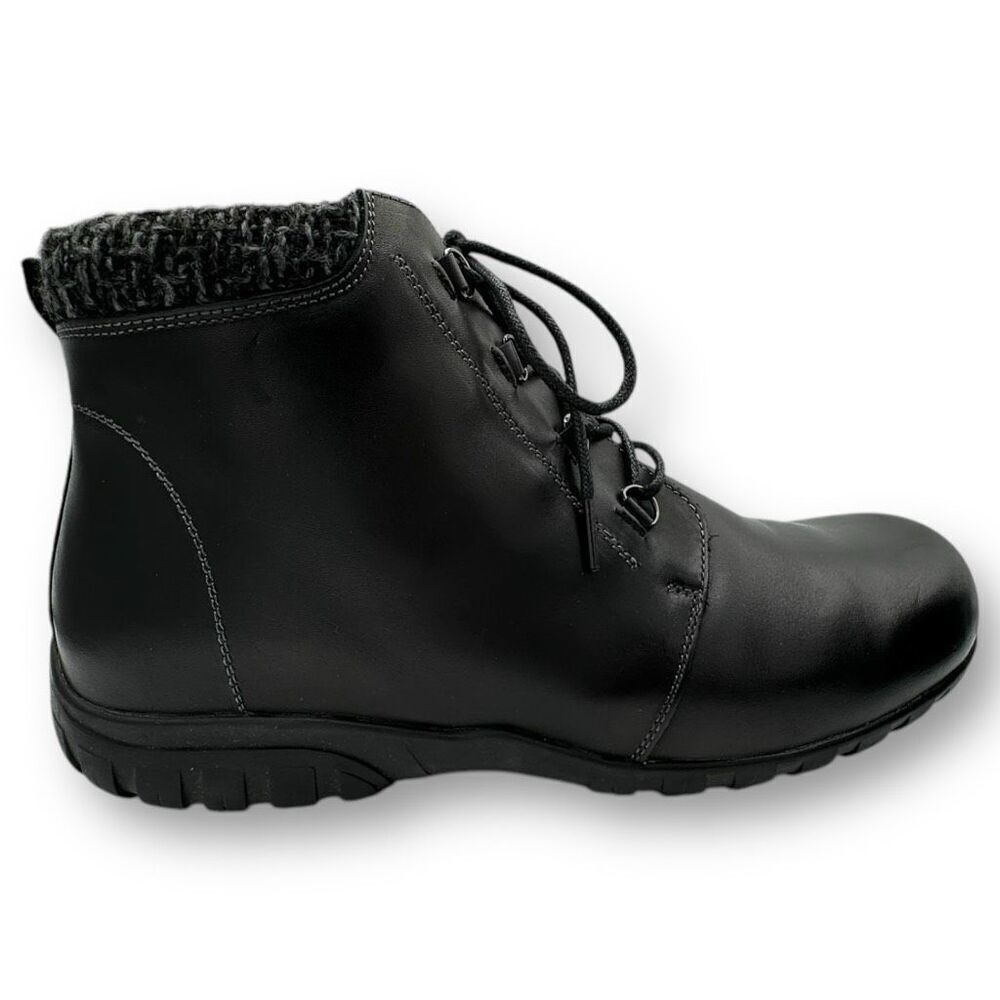 Propet Womens Delaney Zip Lace Up Leather Ankle Boots Black Size 11 - Picture 5 of 12